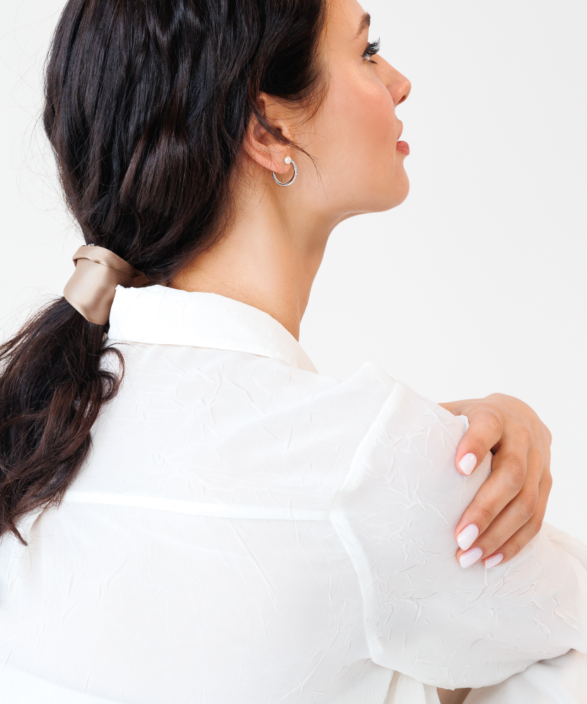 Sterling silver earrings with pearls and zircons