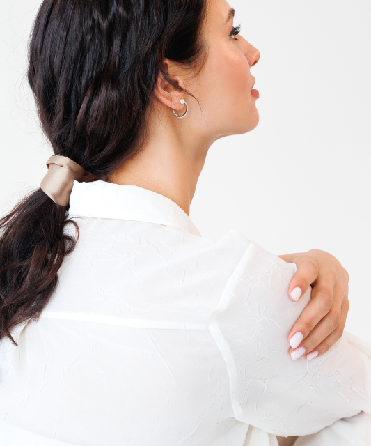 Sterling silver earrings with pearls and zircons