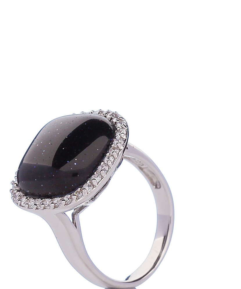 Sterling silver ring with desert stone and zircons