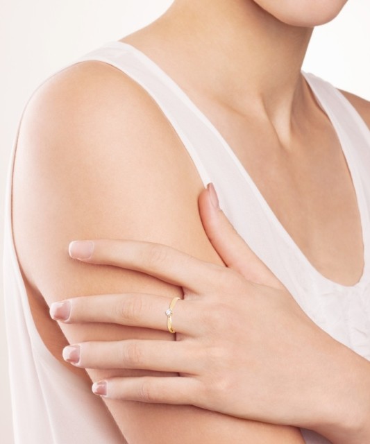 auksinis žiedas su briliantu - Auksiniai Žiedai su brangakmeniais - Goldinga