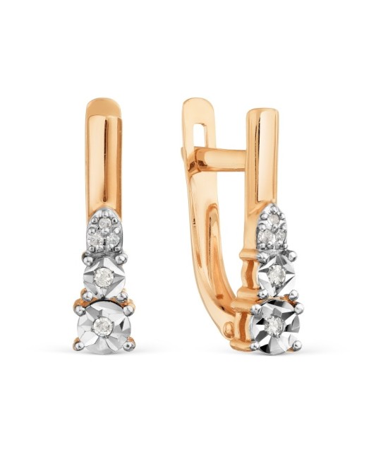 Gold earrings with diamonds