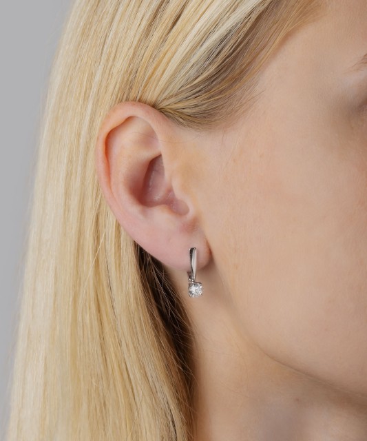 White gold earrings with zircons