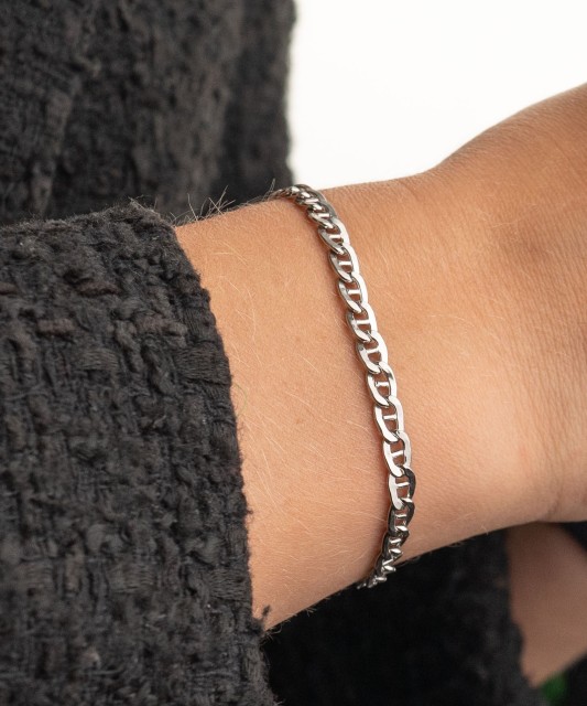 Sterling Silver bracelet plated with rhodium"Marina" 4.1mm