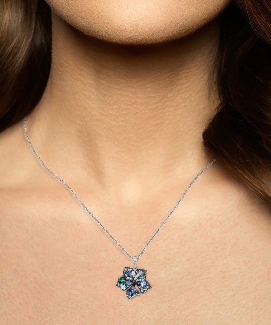 Sterling Silver pendant with spinels and zircons