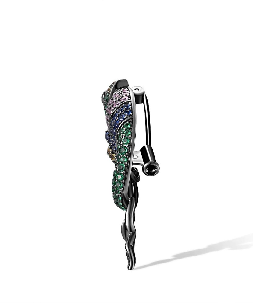 Sterling silver brooch with spinels and zircons