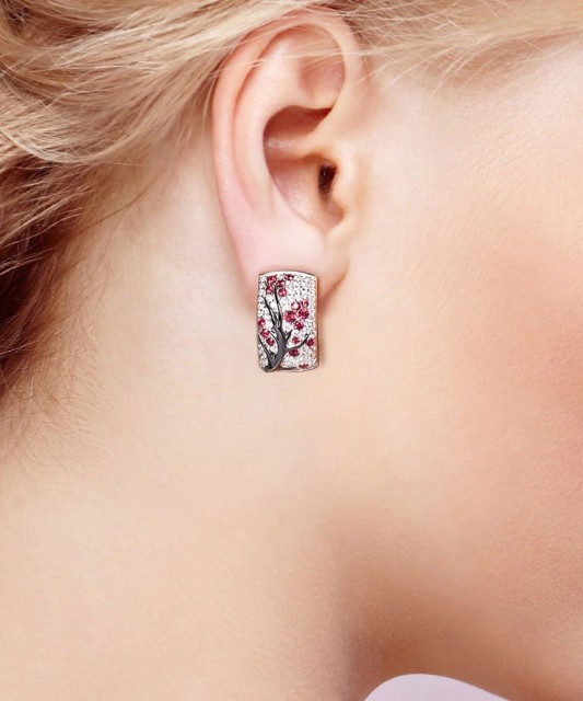 Sterling Silver earrings with zircons and spinels