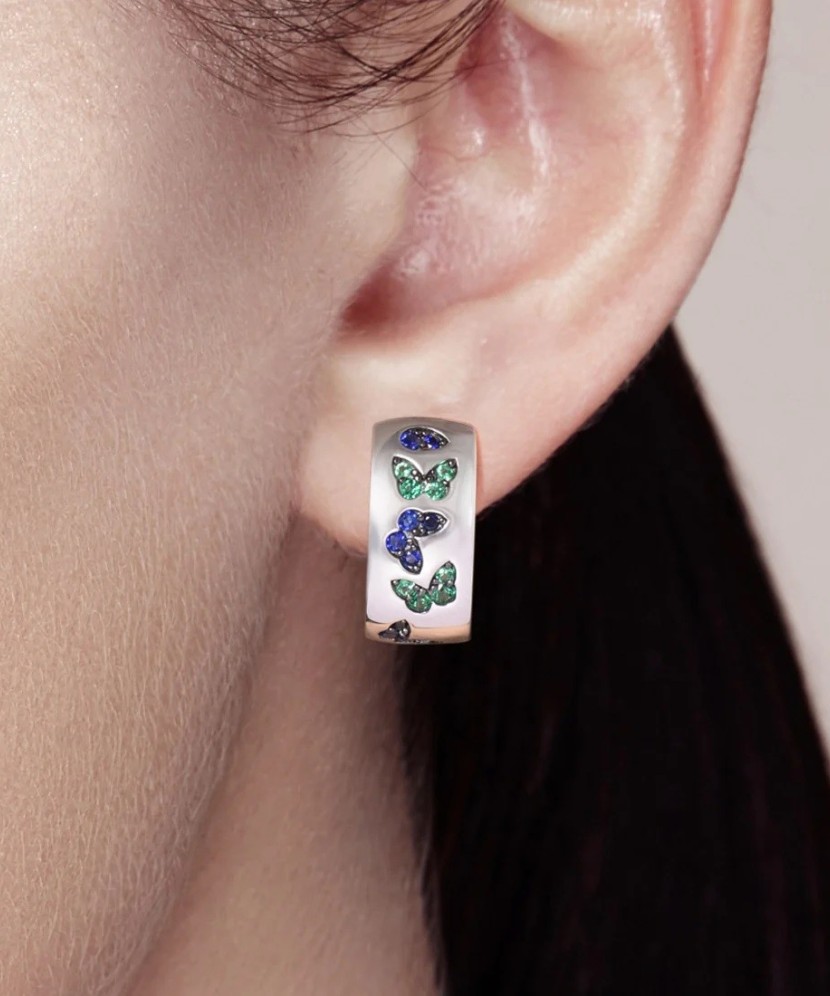 Sterling Silver earrings with spinels and nano saphir