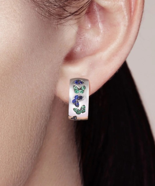 Sterling Silver earrings with spinels and nano saphir