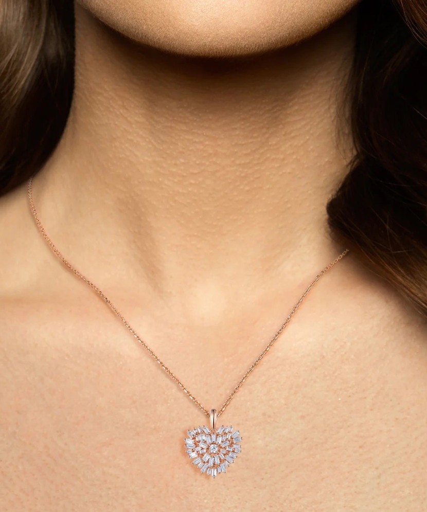 Gilded sterling silver pendant with zircon