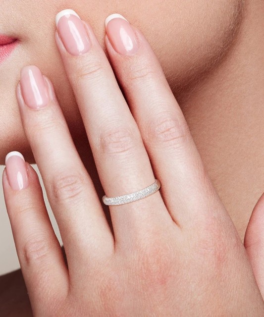 White gold ring with diamonds