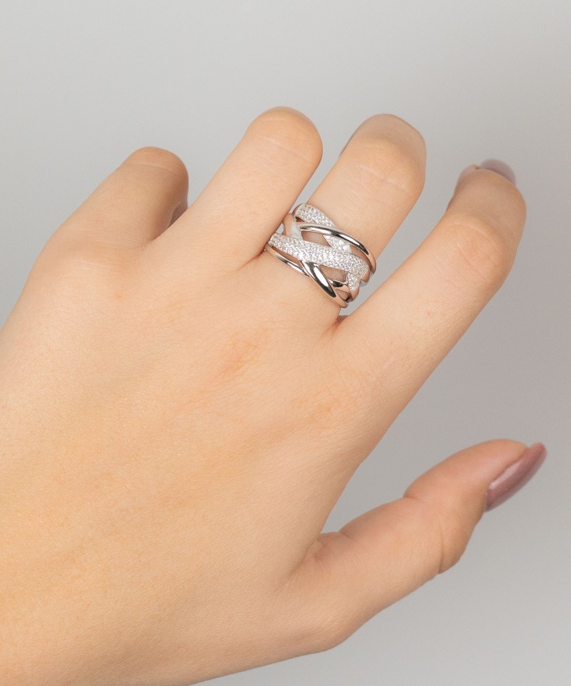 Sidabrinis žiedas su cirkoniais  - Goldinga