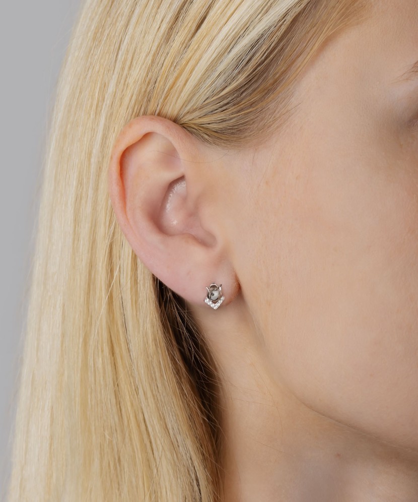 Sterling silver earrings with zircons