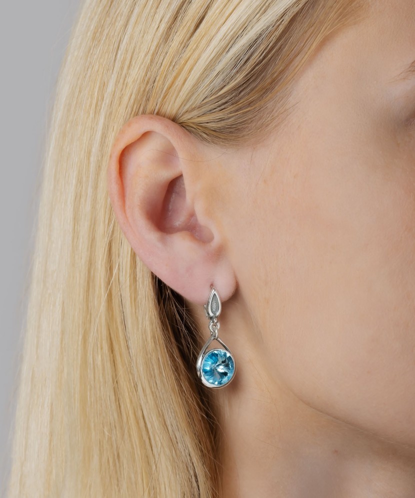 Sterling silver earrings with crystals