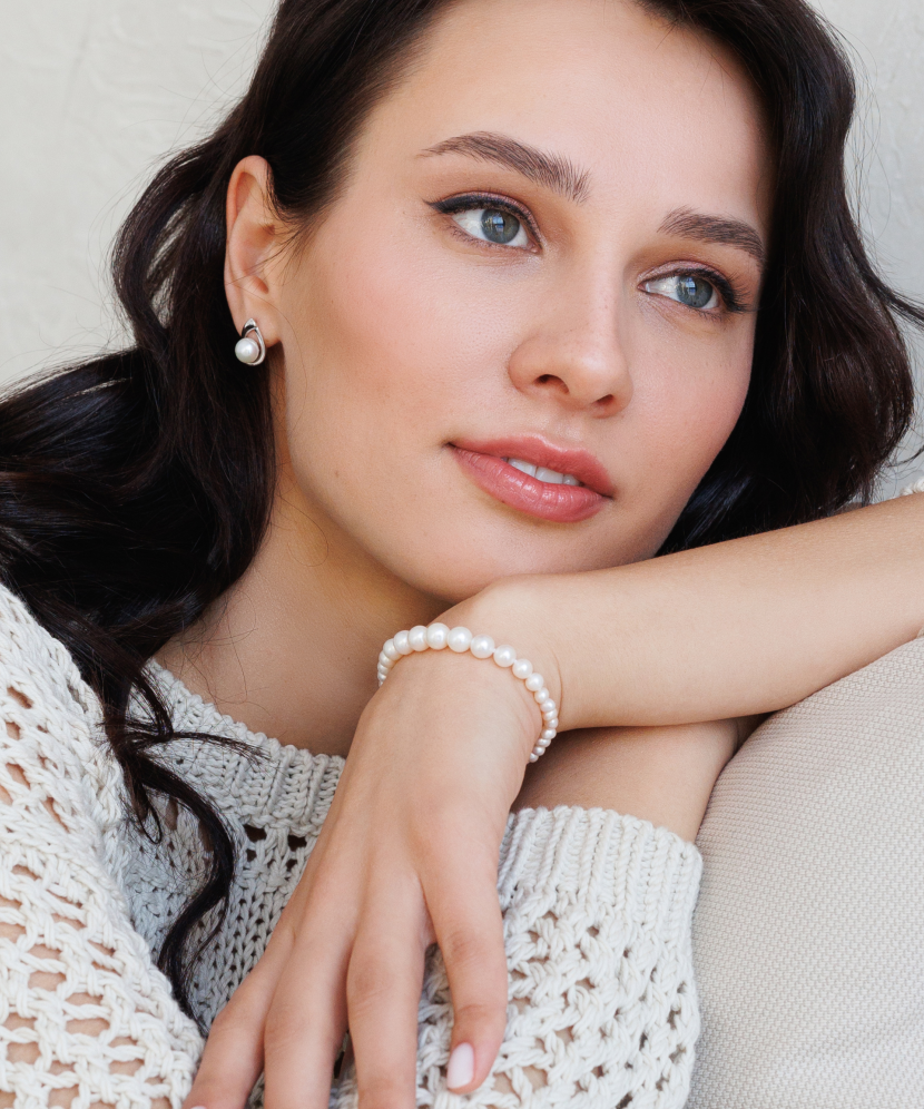 Sterling silver earrings with pearls