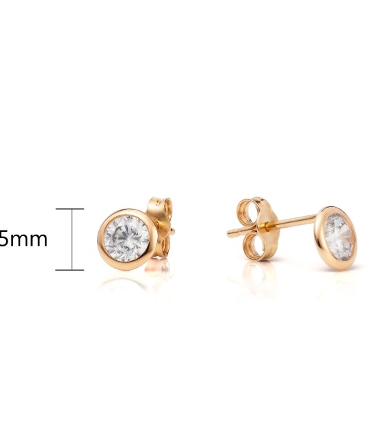 Gold earrings with zircons