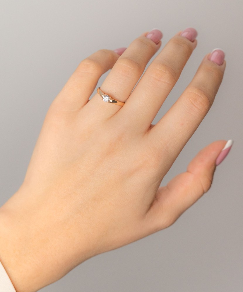 Auksinis žiedas su cirkoniu  - Goldinga