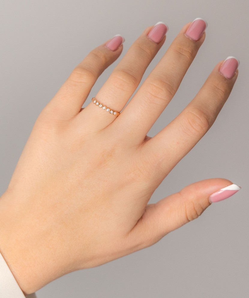 Auksinis žiedas su cirkoniais  - Goldinga