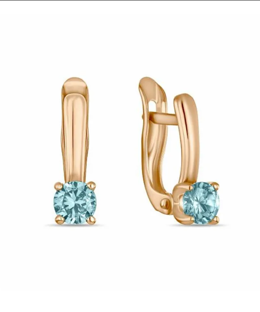 Gold earrings with zirconium