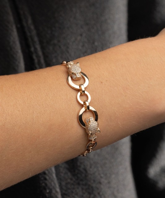 Gold bracelet with zircons