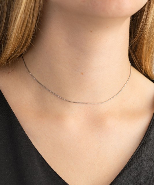 White gold chain "Snake" 1mm