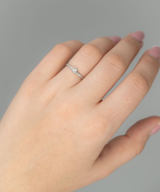 White gold ring with diamonds