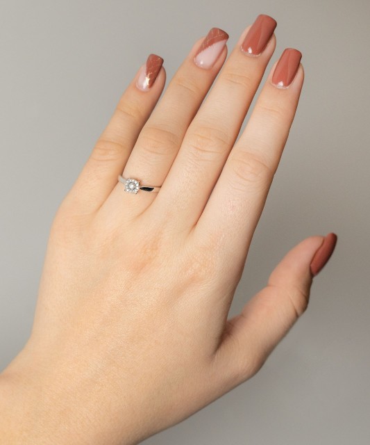 White gold ring with diamonds