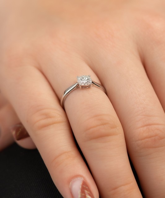 White gold ring with diamonds