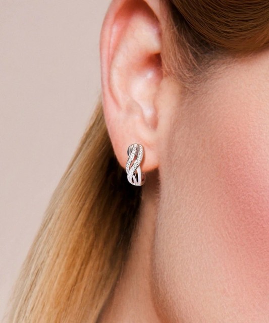 Sterling silver earrings with zircons