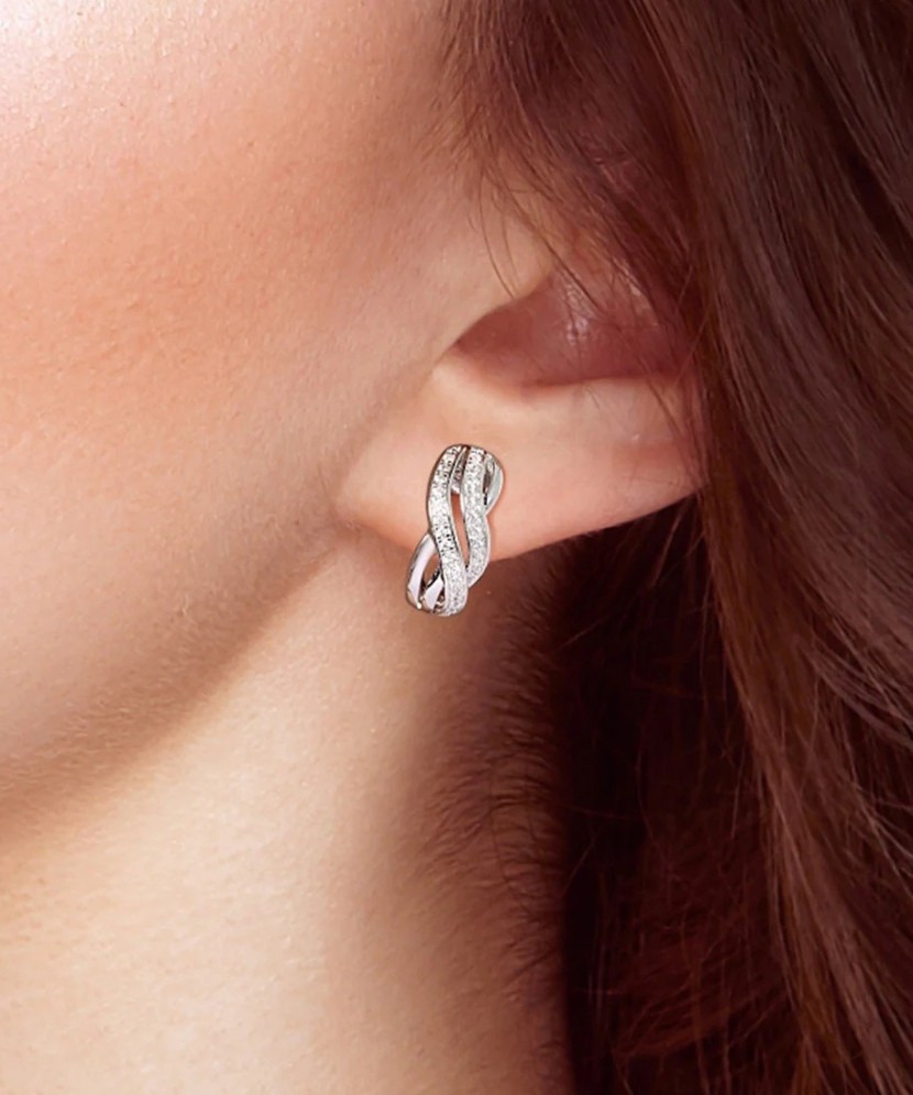 Sterling silver earrings with zircons