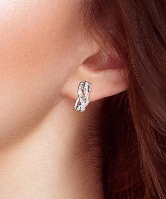 Sterling silver earrings with zircons