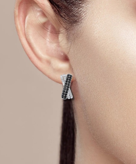 Sterling Silver earrings with zircons and spinels