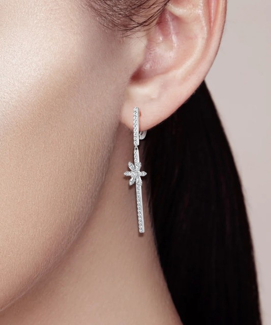 Sterling silver earrings with zircons