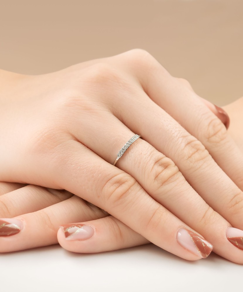 White gold ring with diamonds