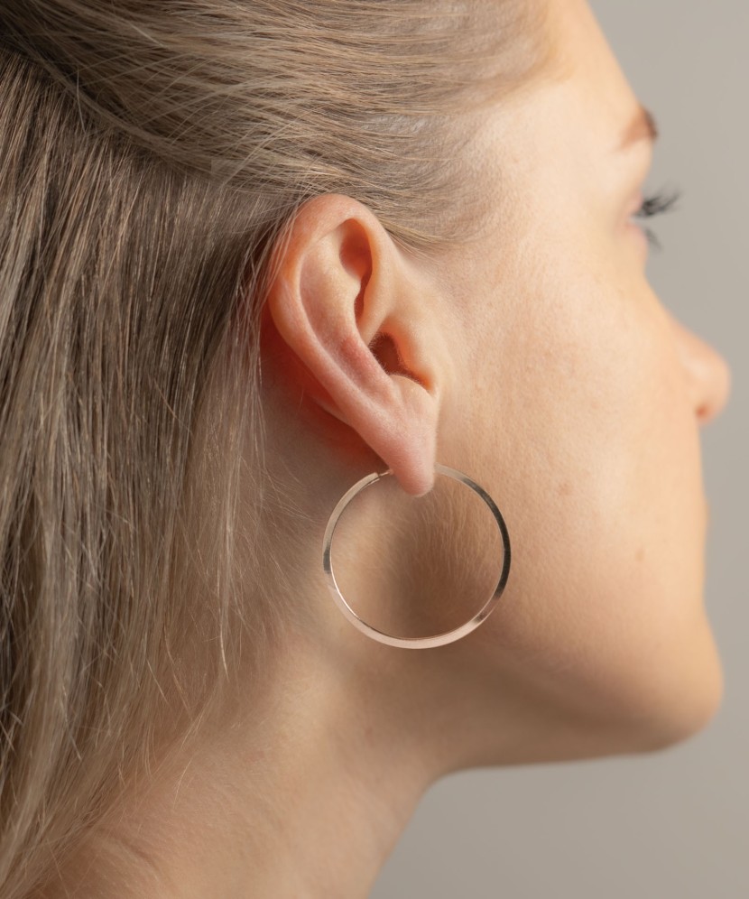 Gold hoop earrings 35mm