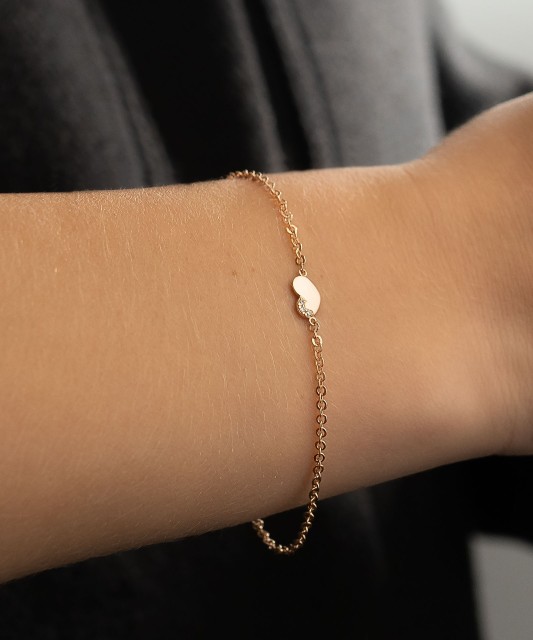 Gold bracelet with zirconium "Heart"