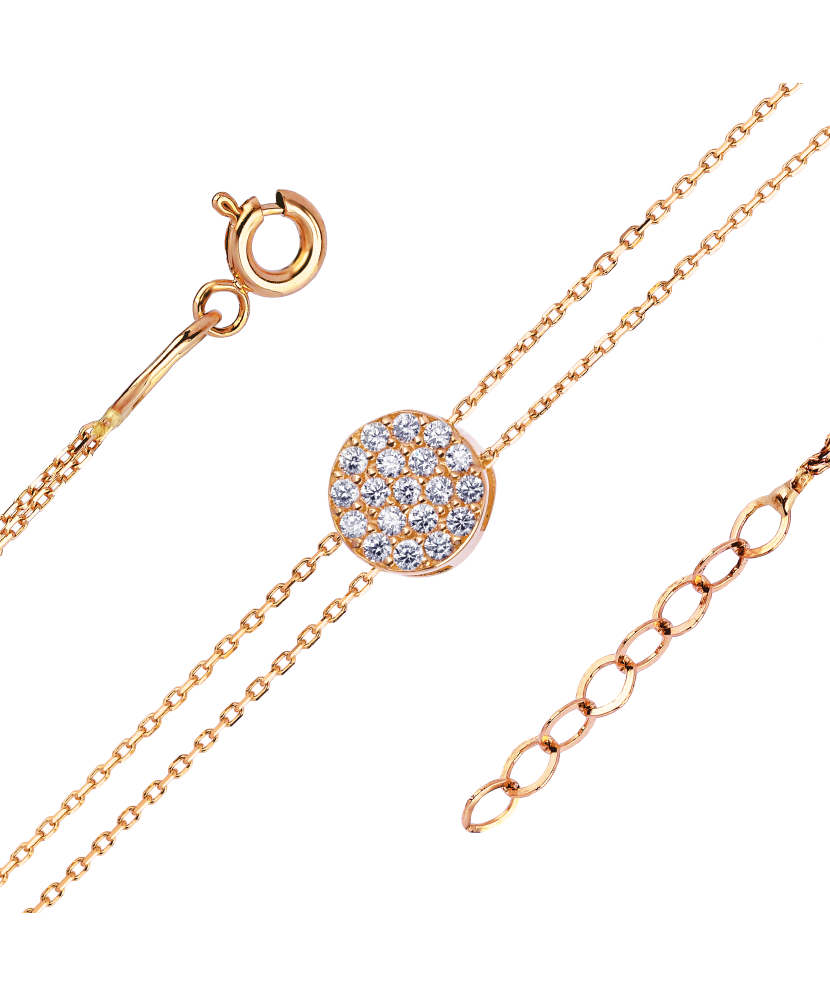 Gold bracelet with zirconium