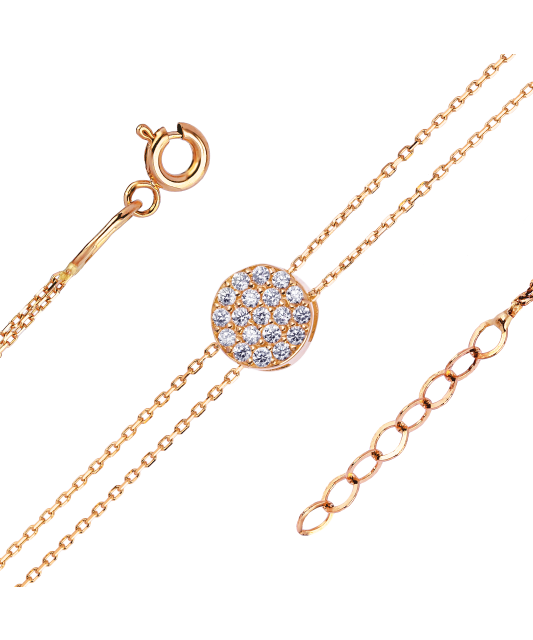 Gold bracelet with zirconium