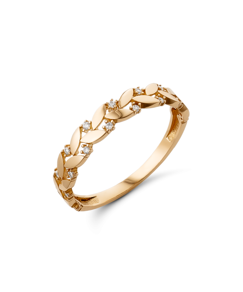 Gold ring with zircons