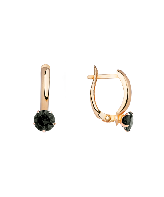 Gold earrings with zircons