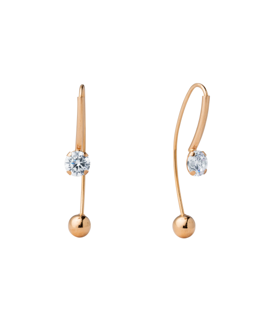 Gold earrings with zircons