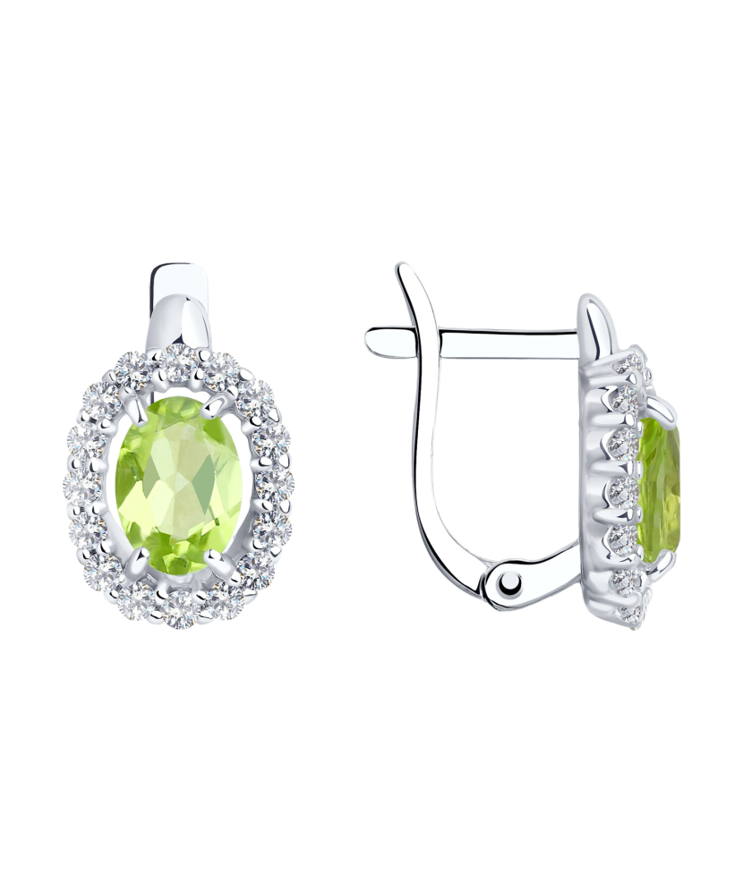 Sterling silver earrings with Chrysolites