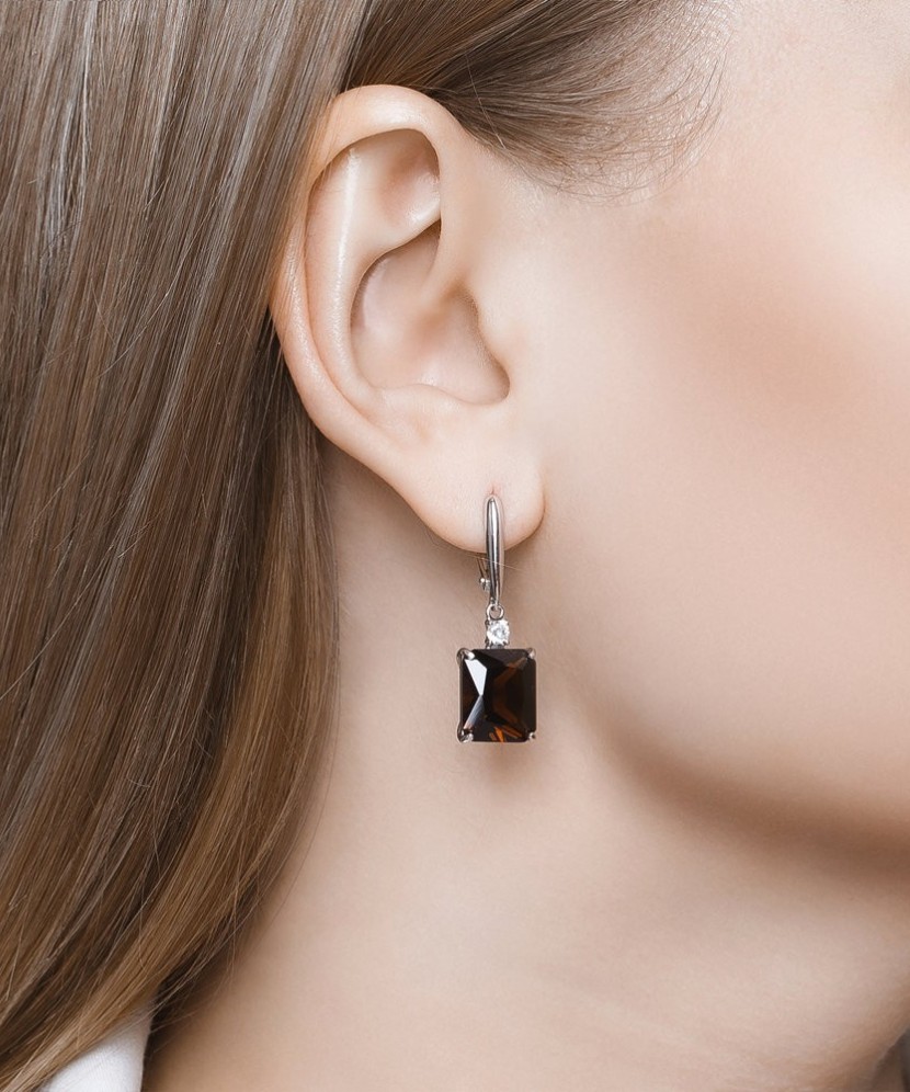 Sterling silver earrings with zircons