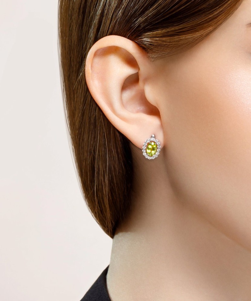 Sterling silver earrings with Chrysolites