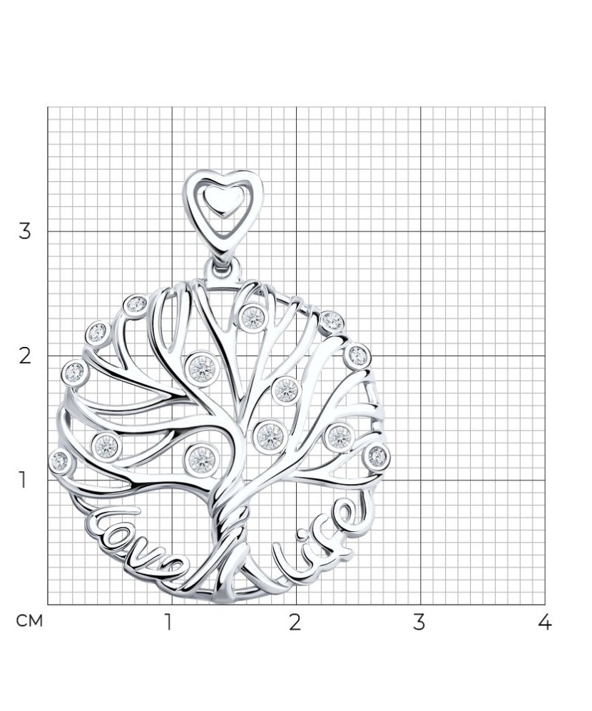 Sidabrinis pakabukas su cirkoniais "Gyvybės medis"