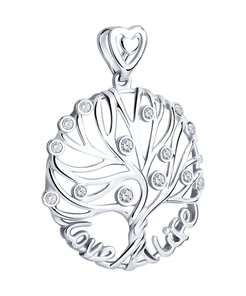 Sidabrinis pakabukas su cirkoniais "Gyvybės medis"