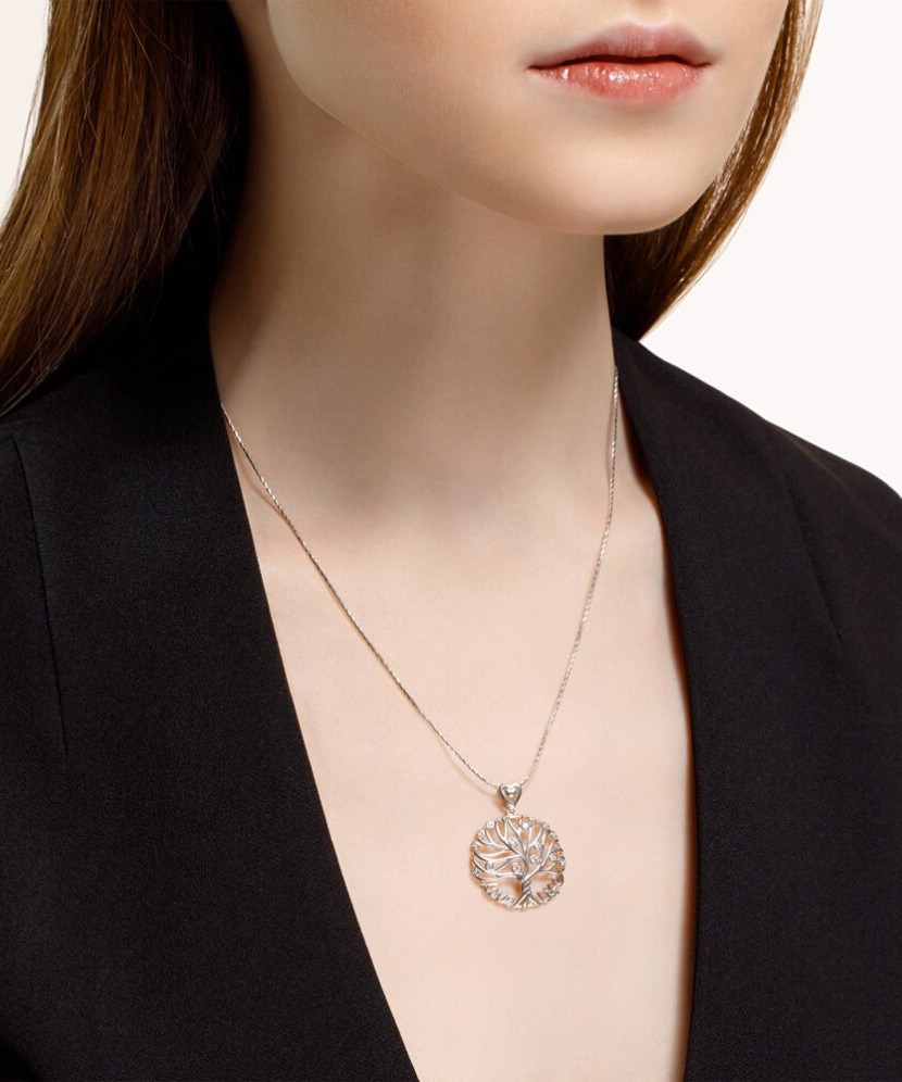 Sidabrinis pakabukas su cirkoniais "Gyvybės medis"