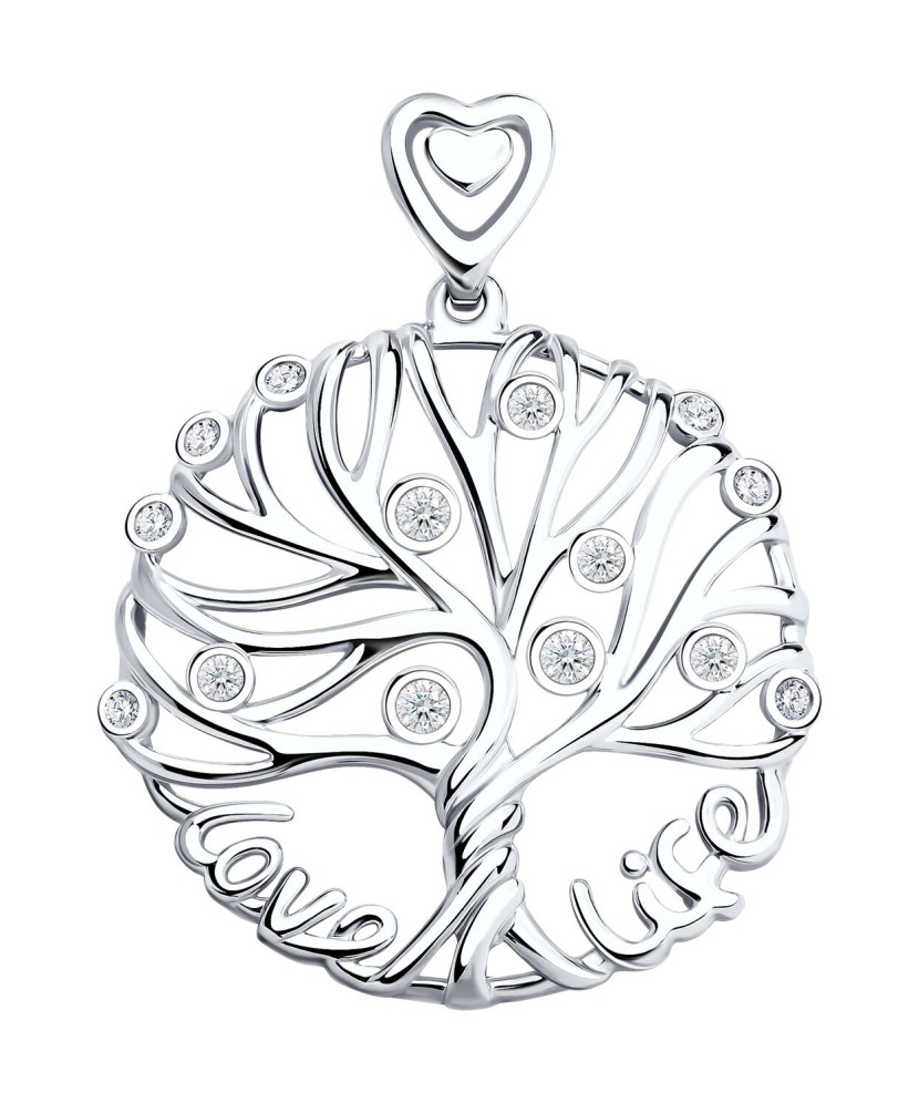 Sidabrinis pakabukas su cirkoniais "Gyvybės medis"
