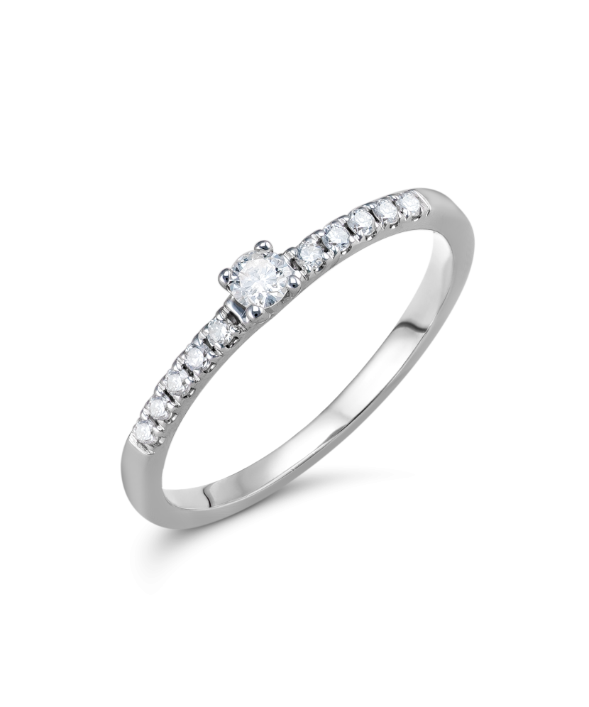 White gold ring with diamonds