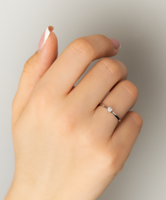 White gold ring with diamonds