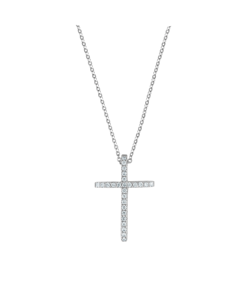 White gold chain with diamond pendant
